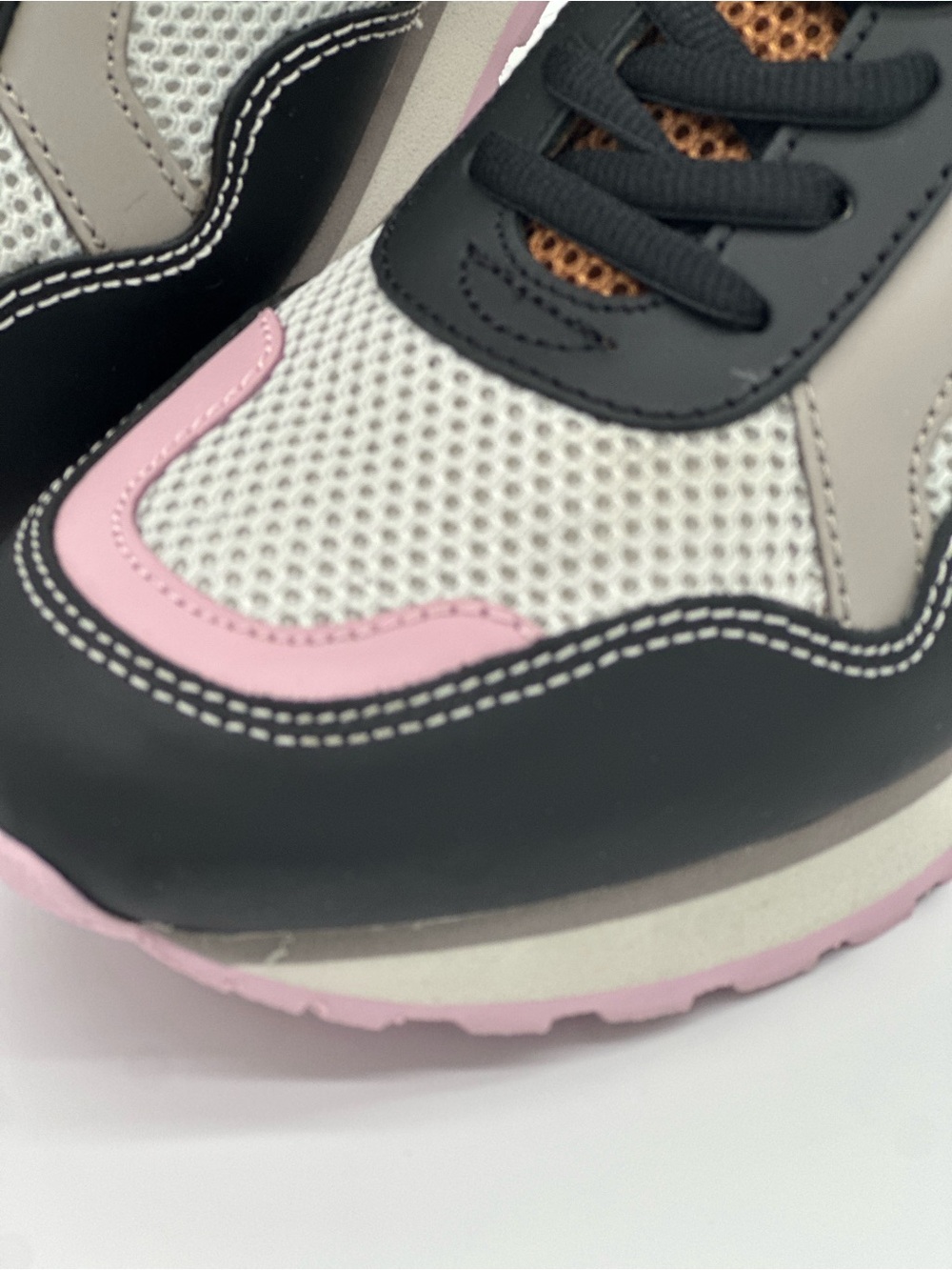 Michael Kors Women's Multi-Panel Sneakers - Black, Pink, Neon Yellow - Picture 2 of 10